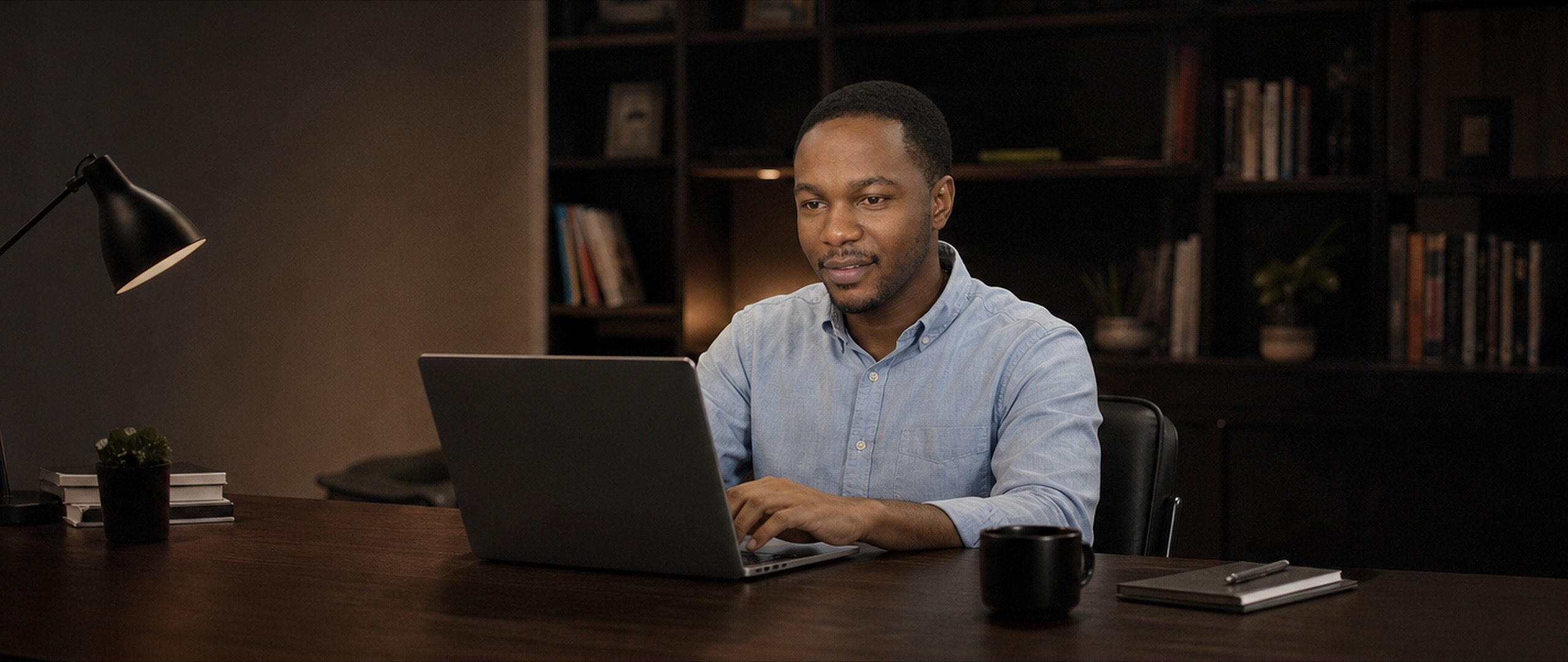 Jacobs working on computer